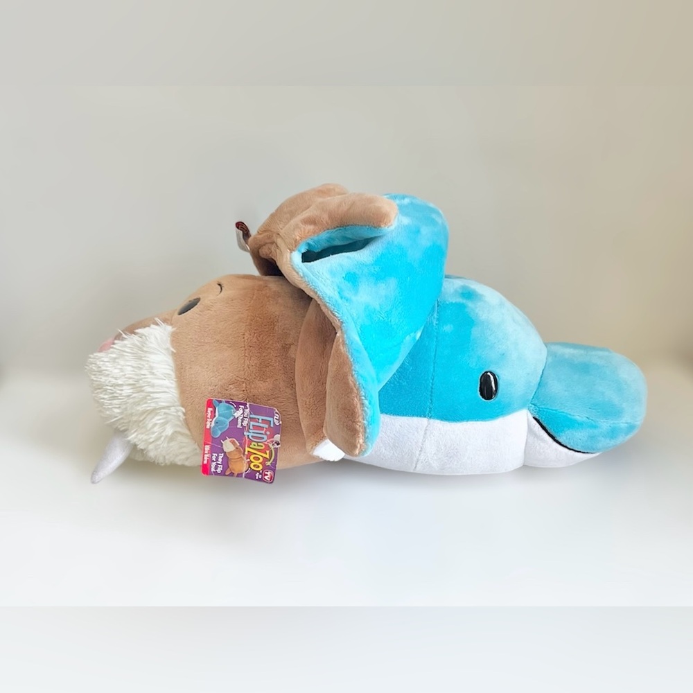 Flip A Zoo  Harper Dolphin Willow Walrus 21” Sea Animal Reversible Stuffed Toy - Picture 8 of 11